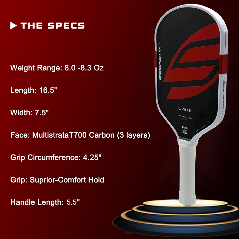 LABS Boomstick Core Pickleball Paddle Selkirk LABS Project Style Similarity Equipment Accessory T700 Carbon Fiber Pickleball Paddle