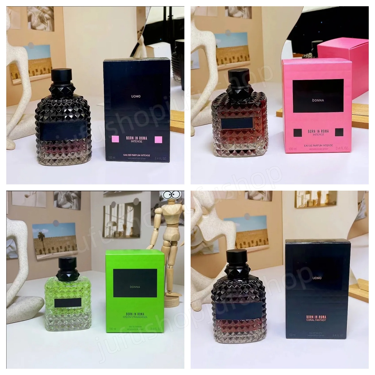 New Men Womens Cologne For Mens 100ml Born In Roma Eau De Parfum Cologne Perfume Natural Spray Deodorant Various Styles Donna Pinkpp Coral Fantasy Intense Uomo