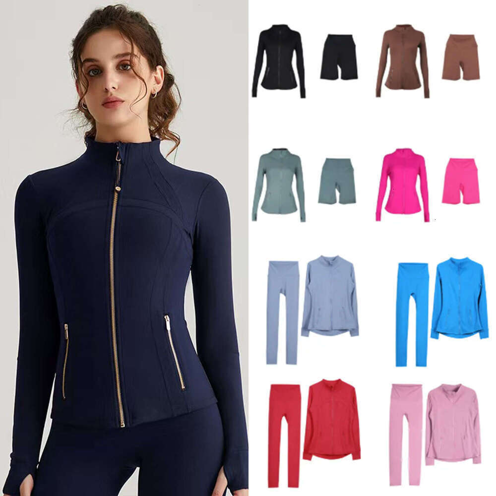 new style Women Yoga set luluity lemonism set Sweatershirt jacket Loose Long Sleeve Top luluity lemonism leggings jacket men shirt legging Workout Crew Neck Blo
