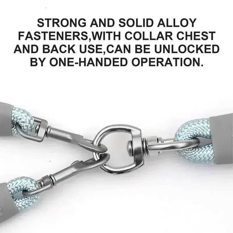 Pet dual head dog walking rope one drag two traction rope anti winding and detachable Leads for Hands Rope for Medium Large Dog C251031