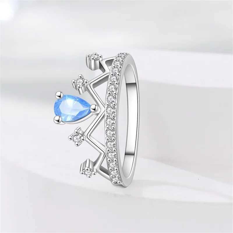 Rings Original 925 Sterling Silver Rings Blue Shining Zircon Size 79 Pink Princess Crown Rings For Women Jewelry Birthday GiftsXJ251031