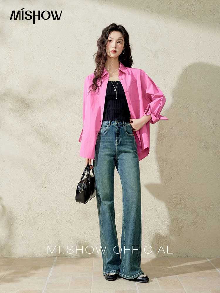 MISHOW Office Lady Spring Jeans for Women 2025 New High Waist Slim Retro Trousers Female Fashion Straight Long Pants MXE16K0872 J251031