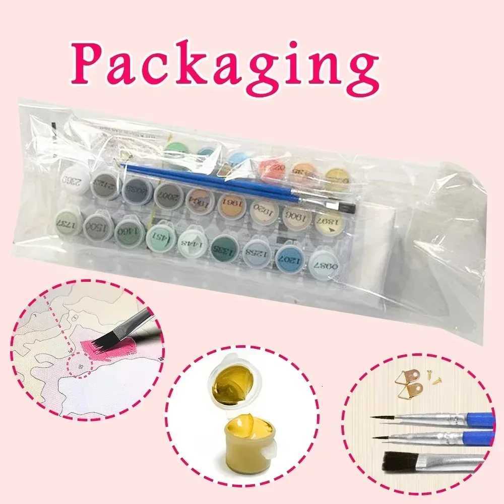 Painting By Numbers Draw Christmas Watercolor Paintings On Number Handmade Acrylic Paints Color Markers Canvas Crafts C251031