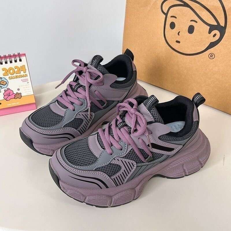 Casual All-Season Double Mesh Breathable Dad Shoes for Designer Shoe Women 2025 New Fashionable Height-Increasing Sneakers