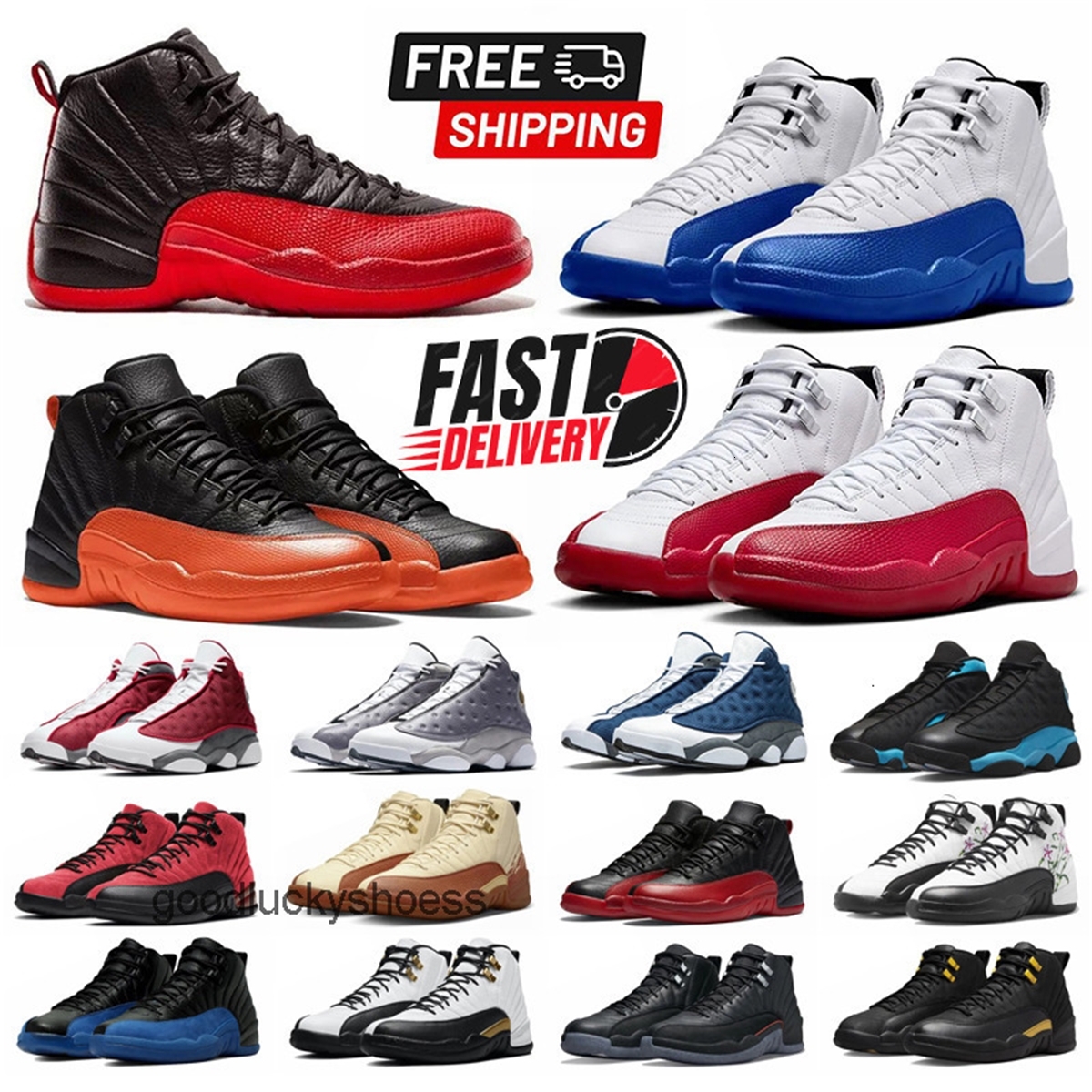 12 designer shoes Basketball Shoes mens shoes 12s Blueberry Cherry Field Purple Reverse Flu Game Royal Mens Trainers Sport sneakers B3Xv