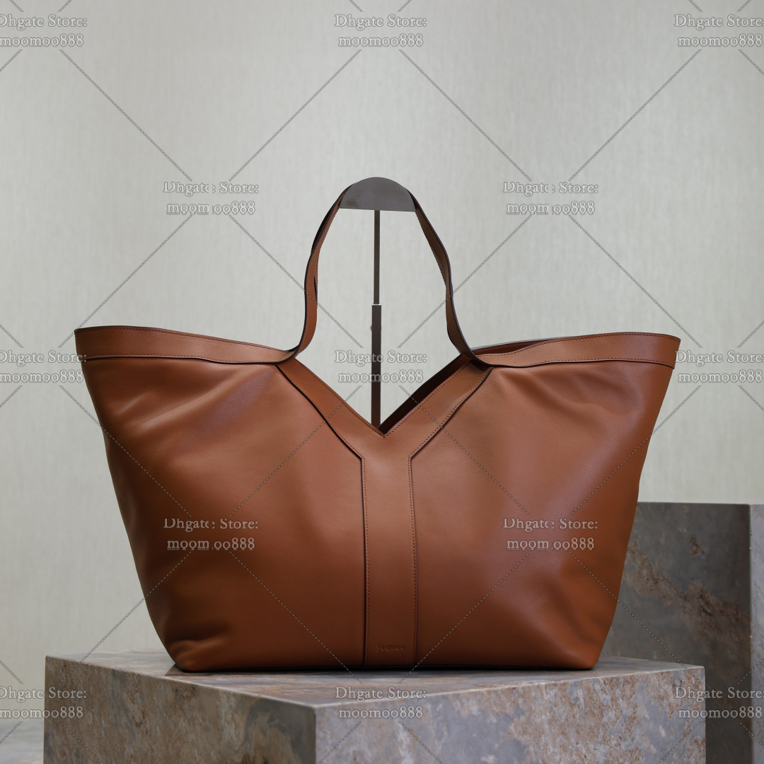 12A All-New Mirror Quality Designer Y Tote Bag in Suede Large Capacity Shopping Bags for Women Genuine Leather Handbags Shoulder Bag Brown Purse 817602