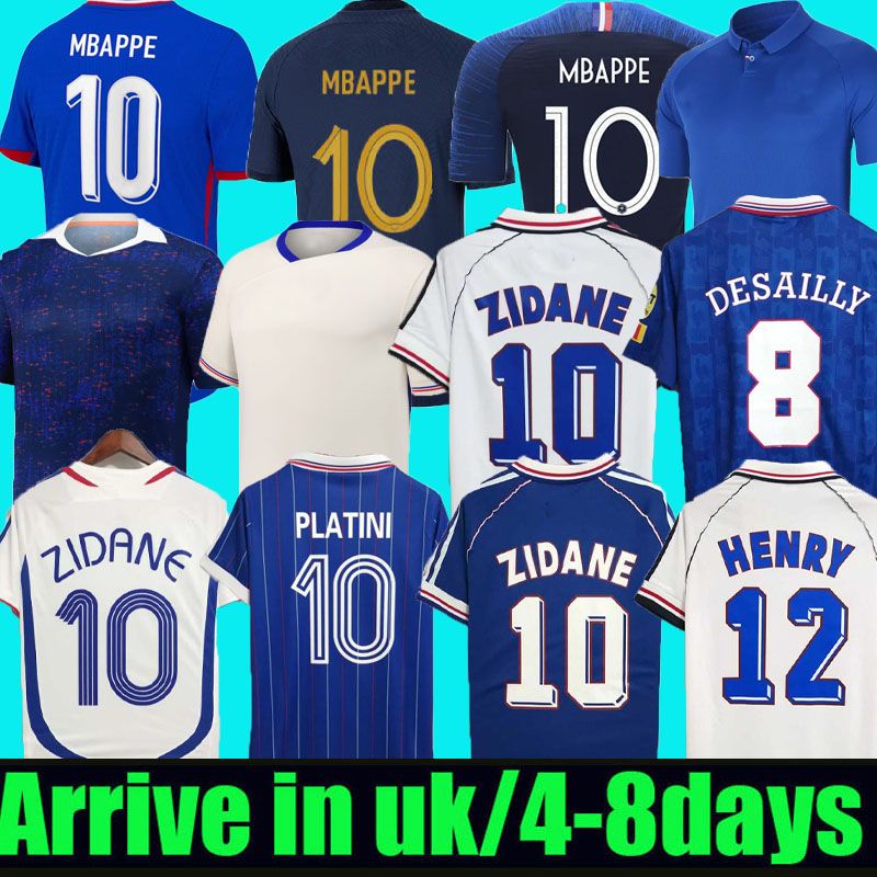 maillot de foot french soccer jerseys mbappe 25 26 francia GRIEZMANN DEMBELE KOLO MUANI CAMAVINGA ZIDANE DESAILLY retro 2025 2026 1998 1994 men Kids kit home away