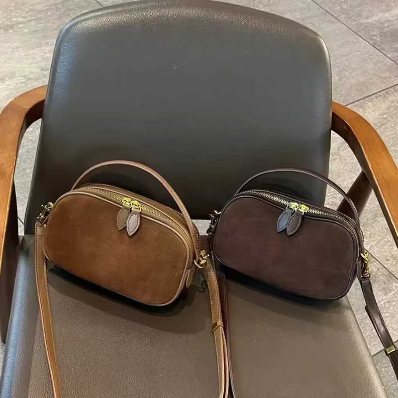 Russian Womens Genuine Suede Cowhide Leather Shoulder Bag Soft Cow Versatile Ladies Crossbody Bag Trendy Luxury Female Designer W251031