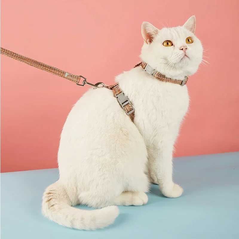 Pet Cat Adjustable Chest Strap Antiescape Small Medium Dog Cat Harness Leash Set Breathable Reflective Chest Strap Pet Supplies C251031