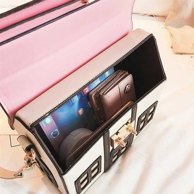 Personality House Shaped Leather Women Handbags 2022 Fashion Creative Girl Messenger Crossbody Bag Shoulder Bag Bolsa Feminina W251031