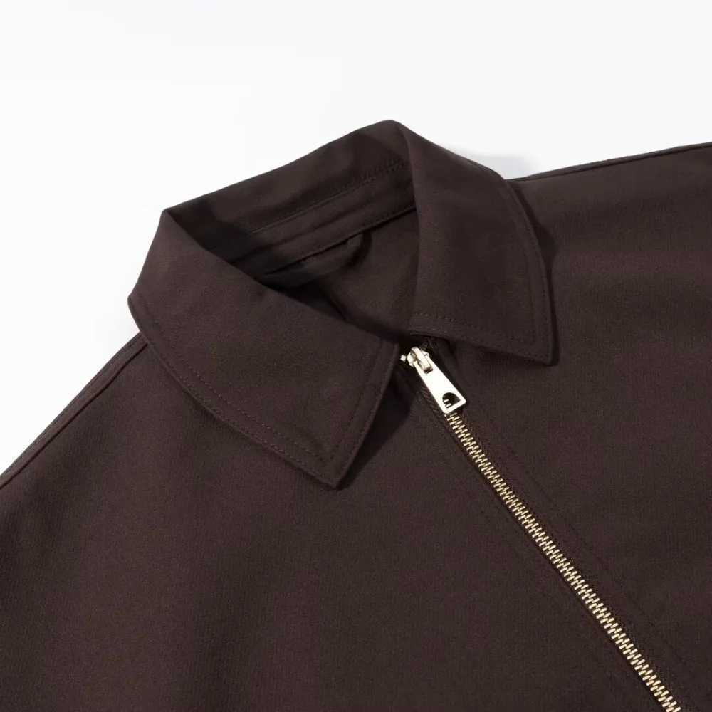 Brown Zip Bomber Jackets for Woman Fashion Autumn Woman 2025 Trend Casual Long Sleeve Coat Elegant Casual Top Outerwears1 Y251105