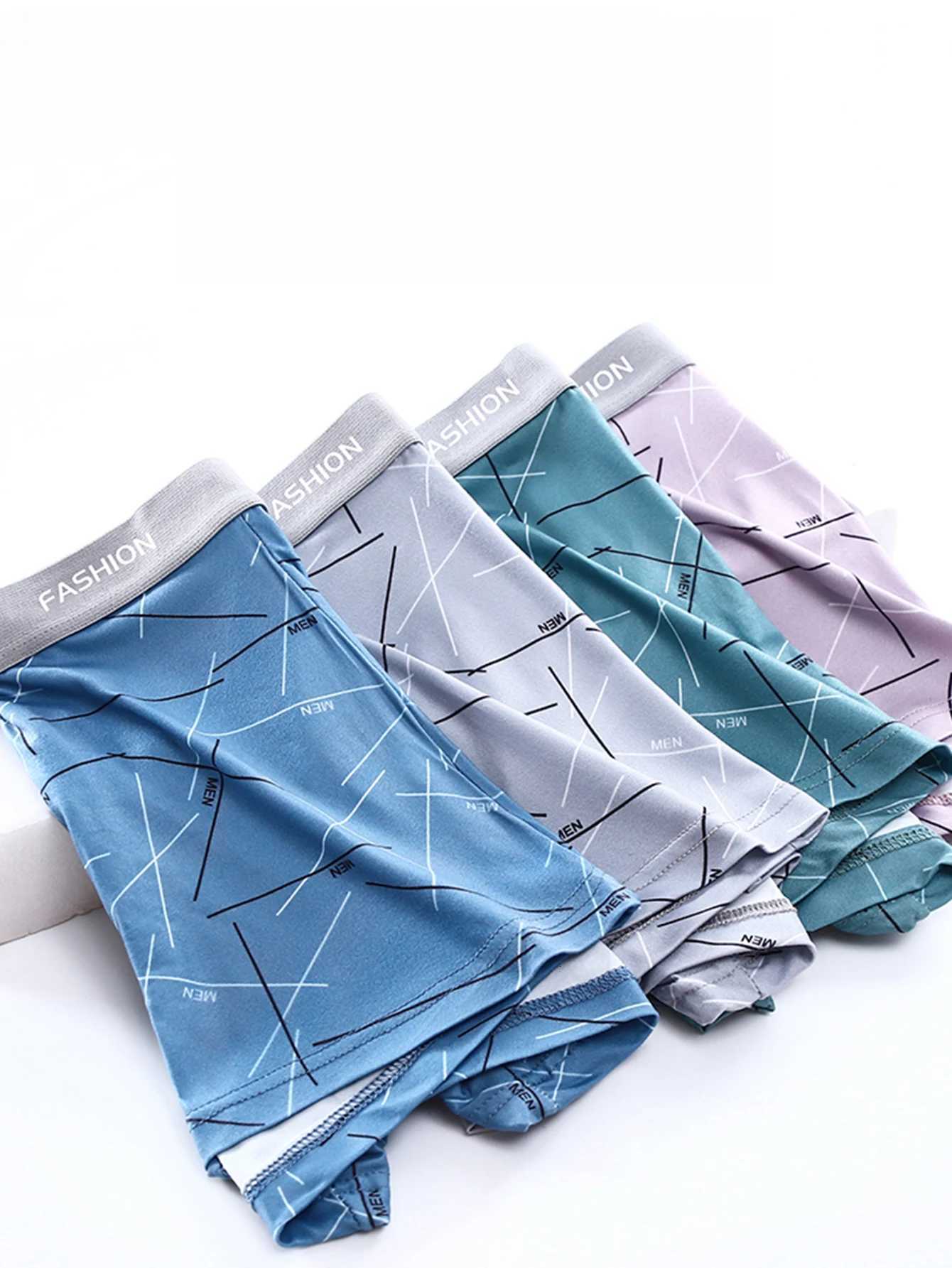 Mens underwear 4pcs boxer briefs stylish and comfortable briefs antibacterial breathable healthy boxer for menT251031