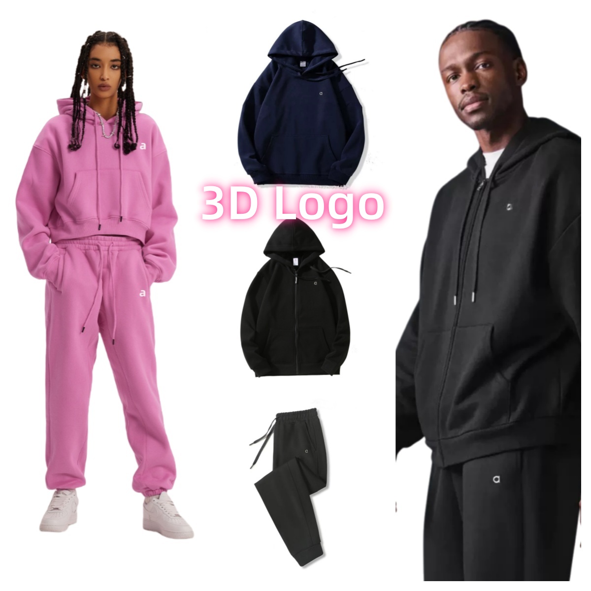 Hot sale Women Yoga Casual sports hoodie sets Oversized Sweatshirts 3D Logo Long Sleeve set short sleeves Crop Top Fitness Workout Neck Blouse Gym men Sweatshirts