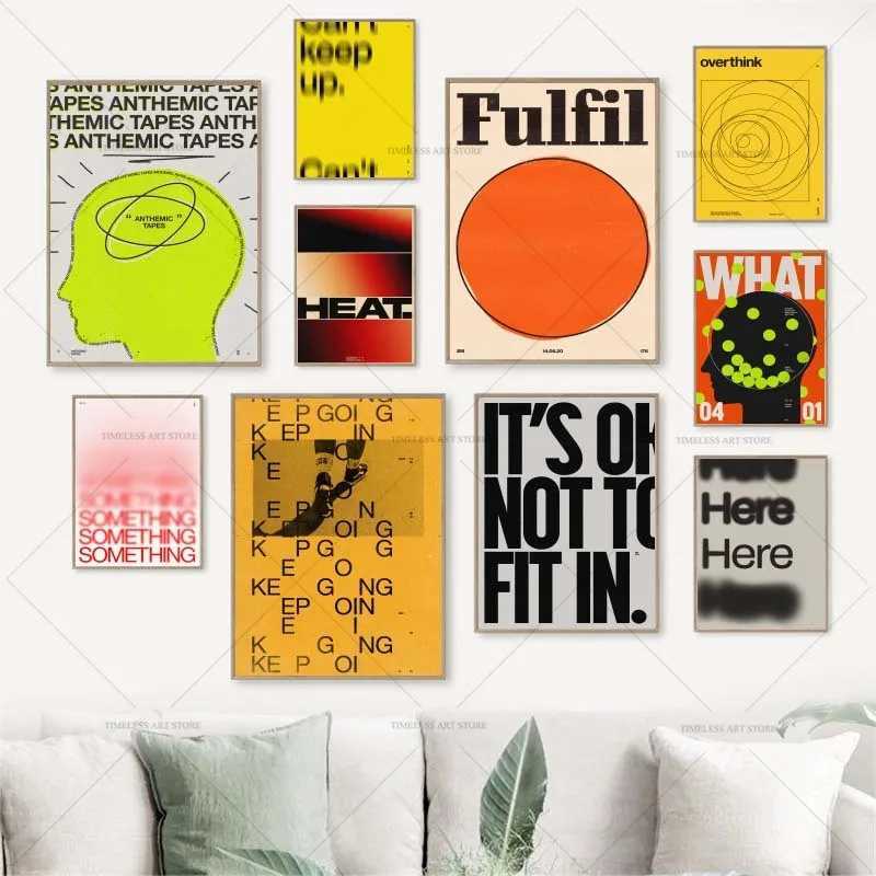 Modern Quotes Posters Retro Inspirational Words Canvas Print Calligraphy Wall Art Canvas Painting for Living Room Home Decor C251031