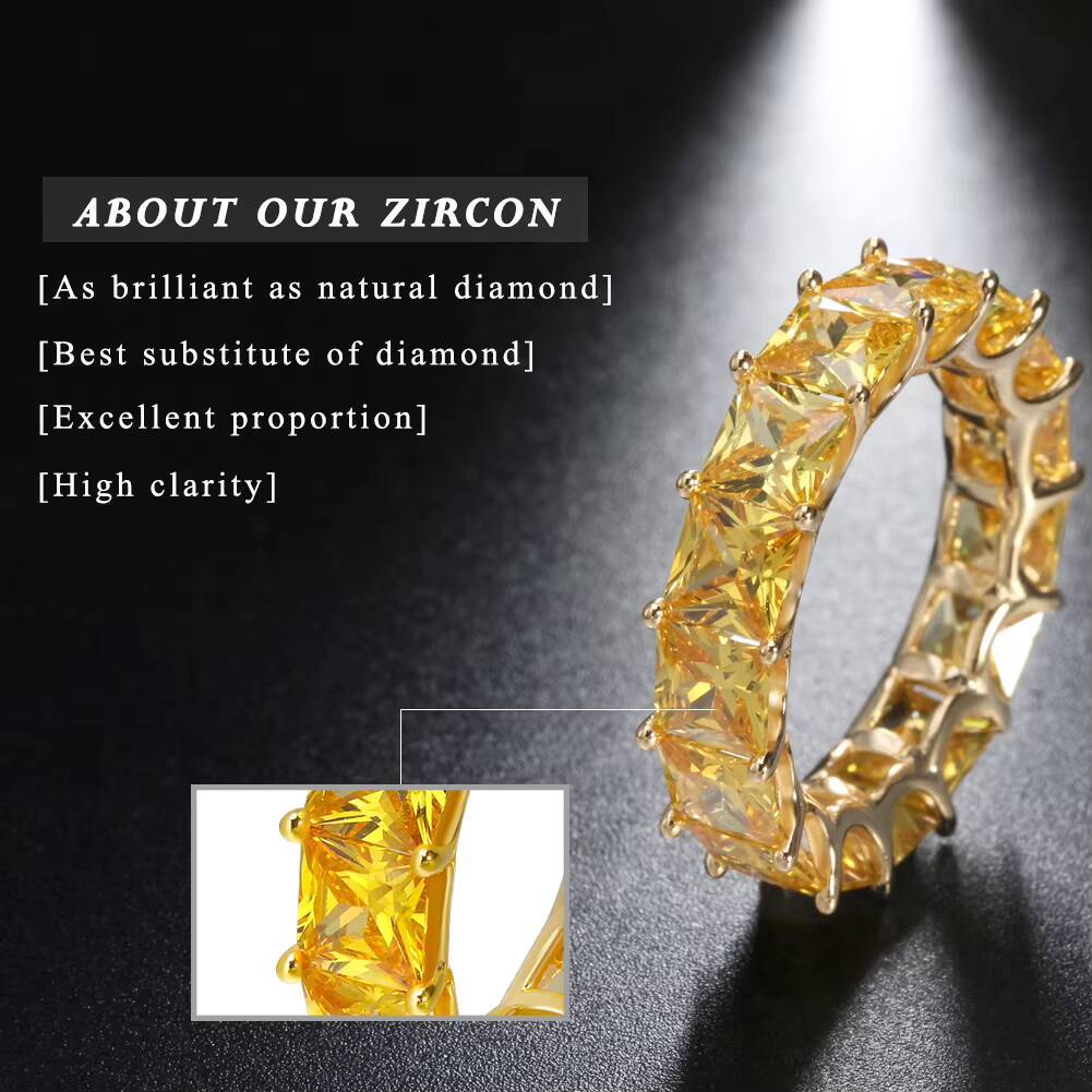 RINNTIN SR Trendy 925 Sterling Silver Baguette Rings Women Jewelry Cubic Zirconia Eternity Wedding Eternity 18k Gold Mens Ring