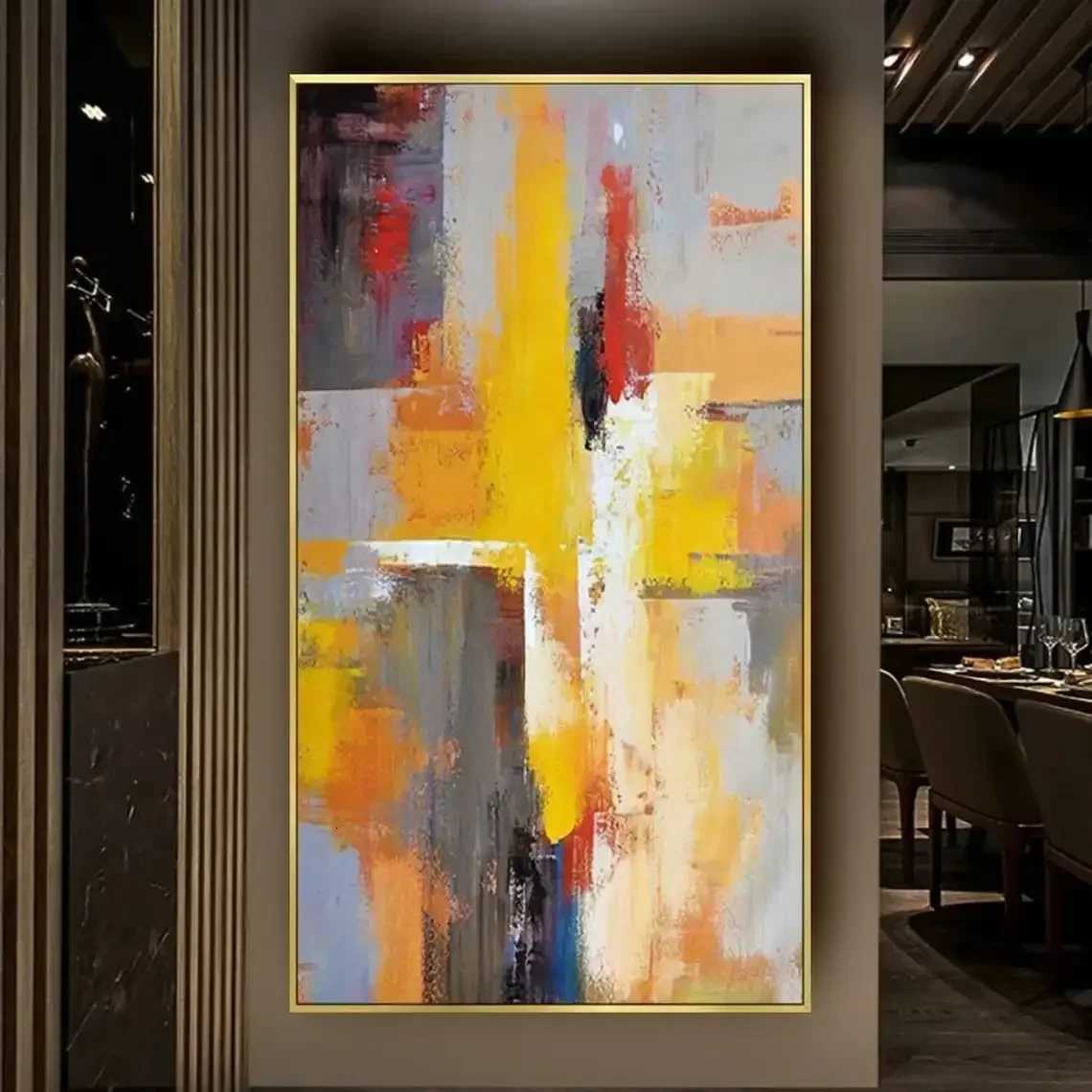 Handpainted Textured Black White 100 Handmade Wall Art Abstract Geometry Wall Art Picture Living Room Porch Entrance Decor C251031