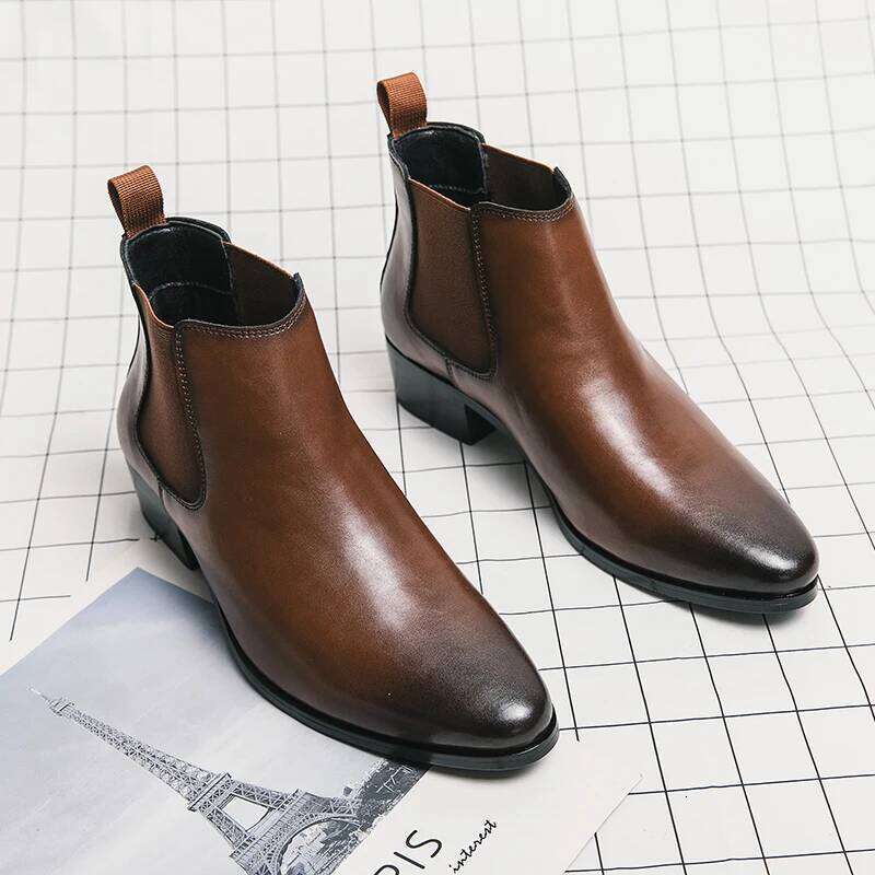 2024 Brand Leather Chelsea Designer Italy Dress Men Fashion Casual Warm Plush Business Ankle Boots