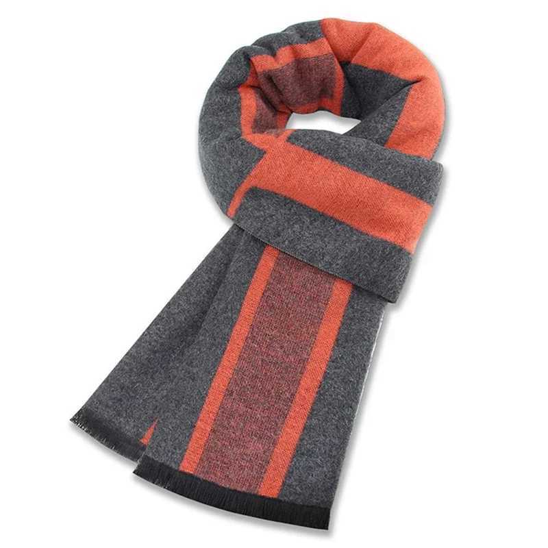 Luxury Men Scarf Winter Warm Neck Scarf For Men Scarves Casual Plaid Male Long Shawl Fashion Outdoor Shawls Man Muffler GiftW251030