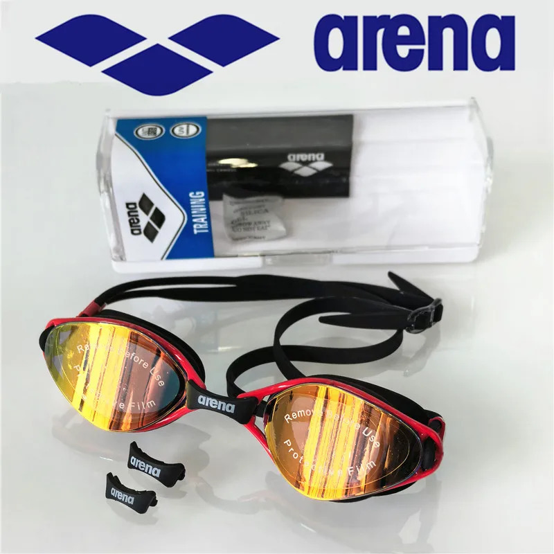 ARENA professional waterproof and anti fog highdefinition adult swimming goggles silicone swim cap 251030