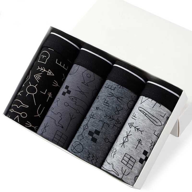 4pcs Mens Panties Sexy Shorts Cotton Underwear Male Breathable Boxers Solid Boxershorts Brand UnderpantsT251031