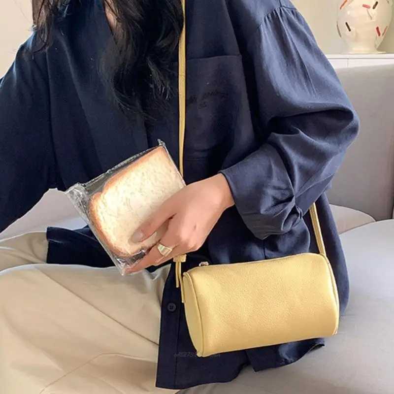 X5XA Eye Catching Cylinder Handbag PU Leather Shoulder Bags With Adjustable Strap For Casual Outings And Special EventT251031