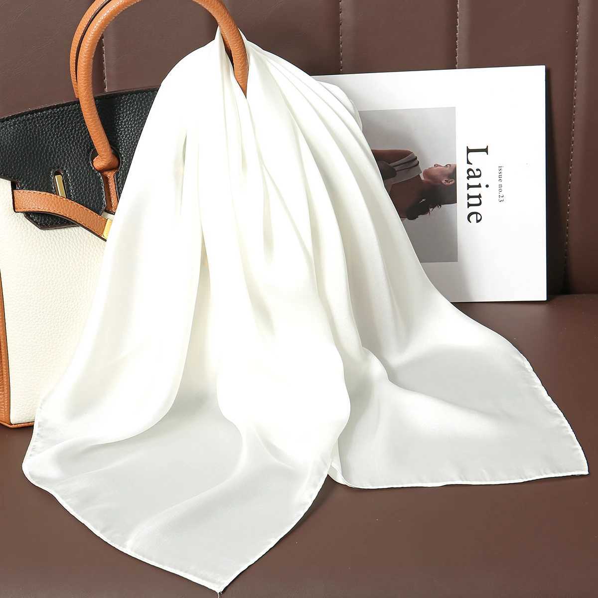 18090cm Large Silk Satin Scarf Hijab Women Print Spring New Shawl Wrap Female Hand Foulard Travel Echarpe 2022 NEW C251031