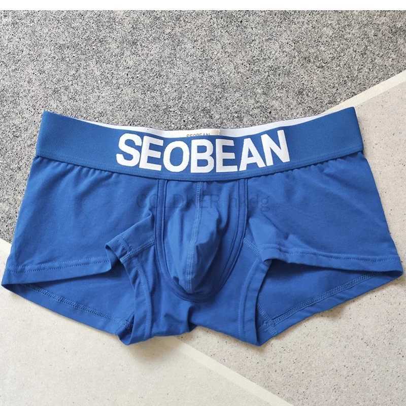 3 PCS SEOBEAN Mens Comfortable Cotton Boxers Breathable Sexy Mens Shorts Solid ColorT251031