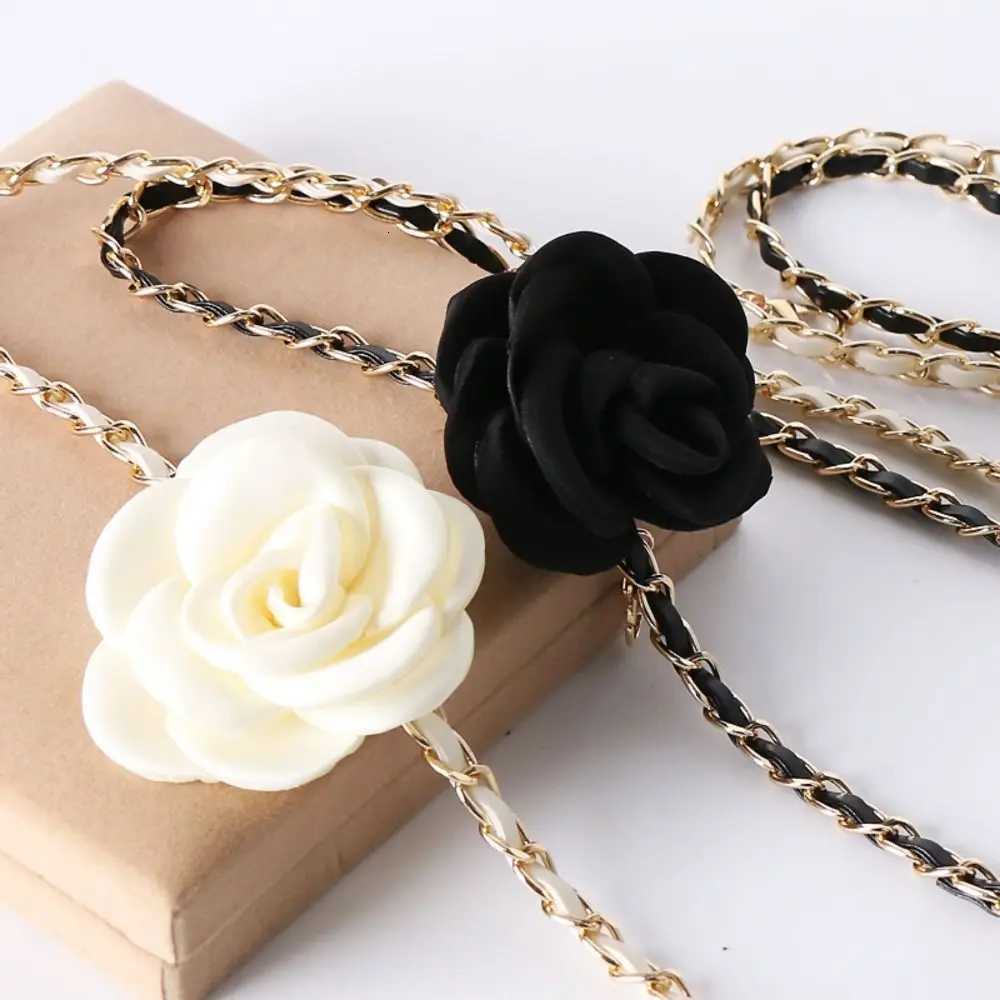 Waist Decoration Allmatch Camellia Waist Chain Luxury Design Flower Chain Belt Metal Chain WaistbandW251031