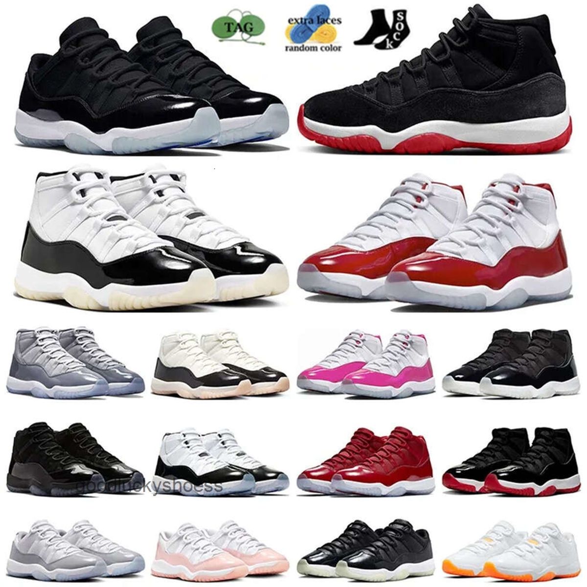 Hommes Femmes 11S Chaussures de basket-ball Designer 11 Baskets Cool Grey Cherry Bred Gamma Bleu Blanc Concord Rose Citrus Low Snake Skin Sports