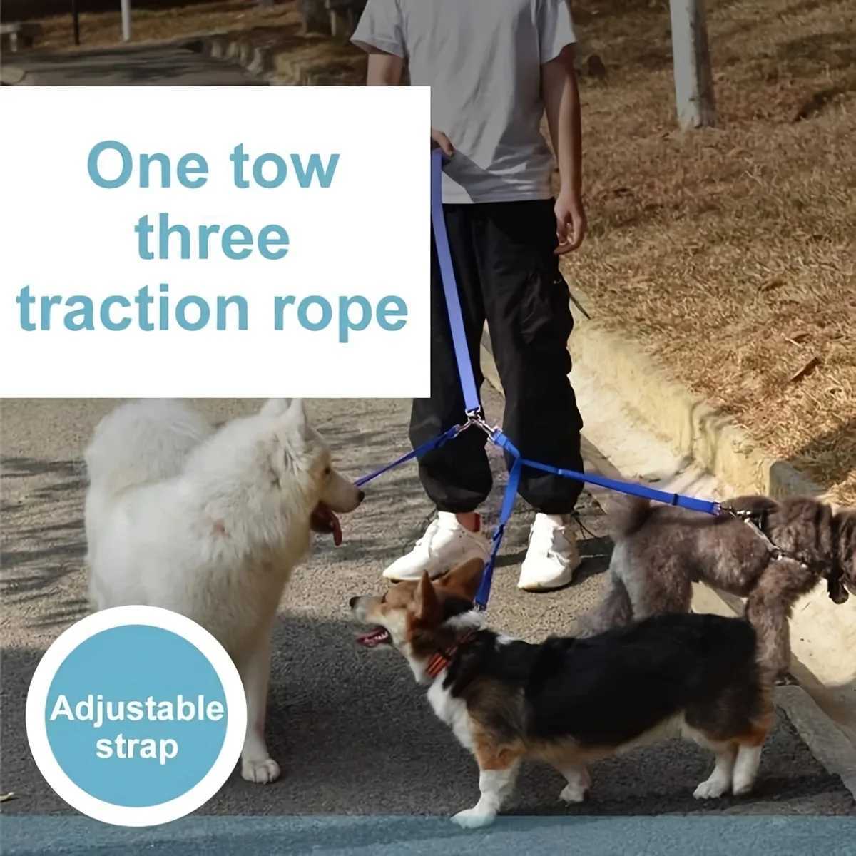 Durable 3in1 Nylon Dog Leash with Padded Handle for Outdoor Walking Car Travel Hiking and Camping ThreeWay Pet Leash C251031