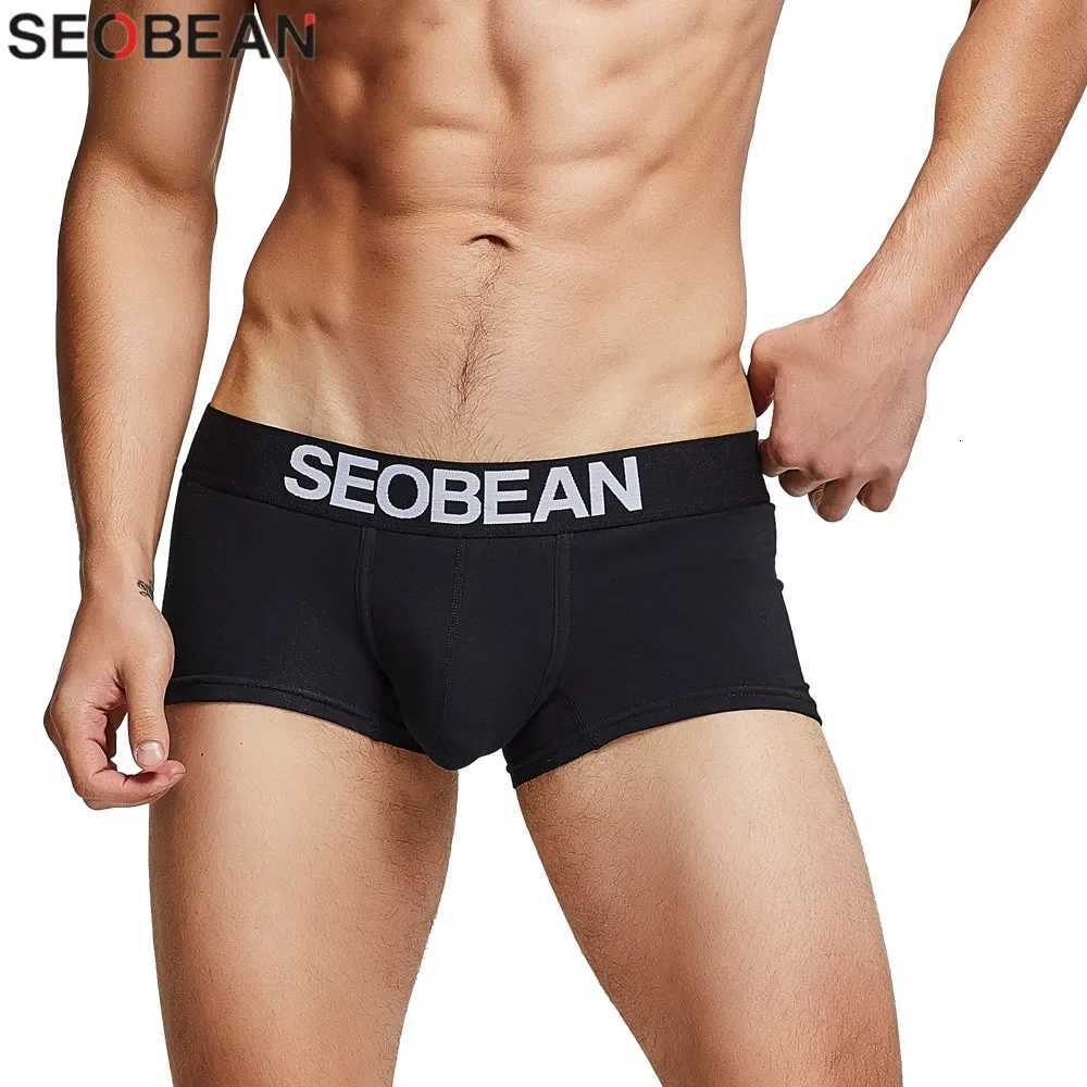 Seobean Underwear Men Solid Boxershorts Men Cotton Underpants Boxer Shorts Trunks Male PantiesT251031