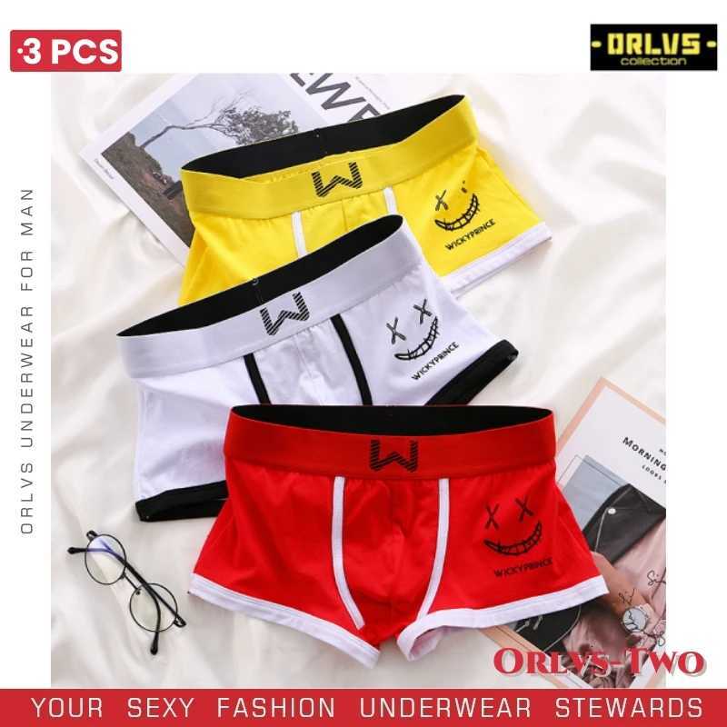 3 Pcs Mens Underwear Cotton Men Boxer Panties Uconvex Man Breathable Underpants Sexy Comfort Male Boy Smiling Face BoxersT251031