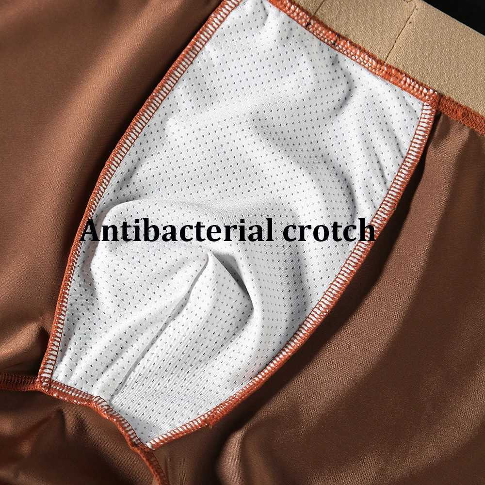 3PCSPack Luxury Ice Silk Satinlike Mens Panties Super Soft Boxer Homme Cool Breathable Comfortable Man Underwear UnderpantsT251031