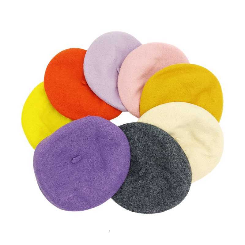 100 Wool Berets French Artist Warm Winter Beanie Hat Women Girl Retro Solid Color Elegant Lady Red black green CapsT251031