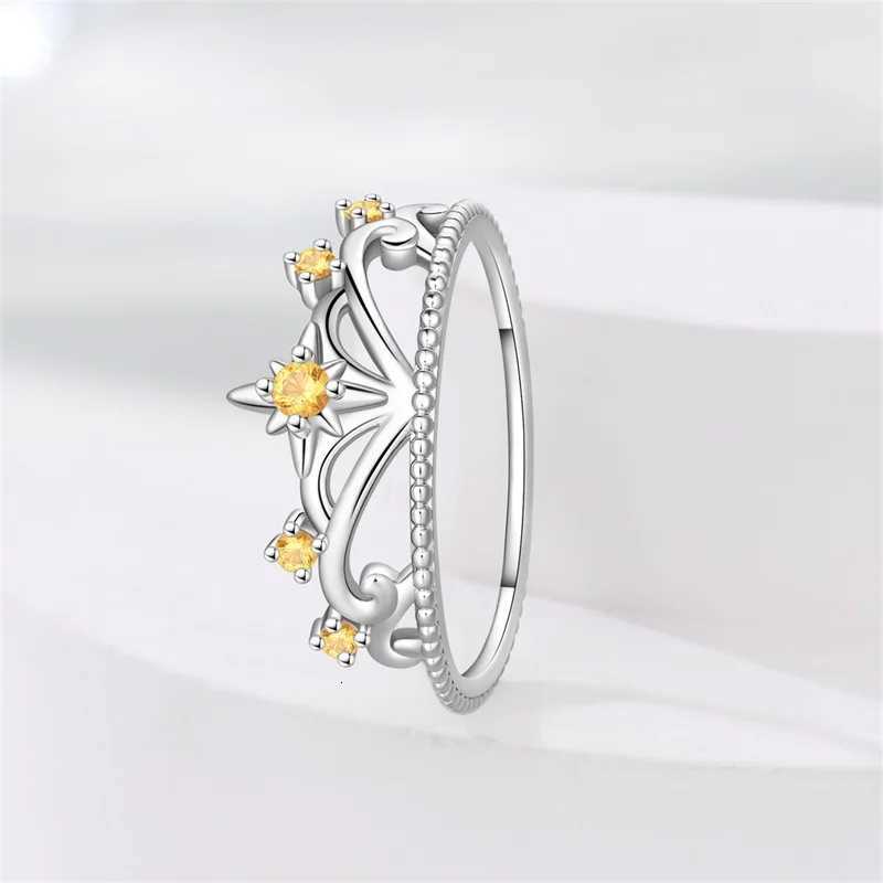 Rings Original 925 Sterling Silver Rings Blue Shining Zircon Size 79 Pink Princess Crown Rings For Women Jewelry Birthday GiftsXJ251031