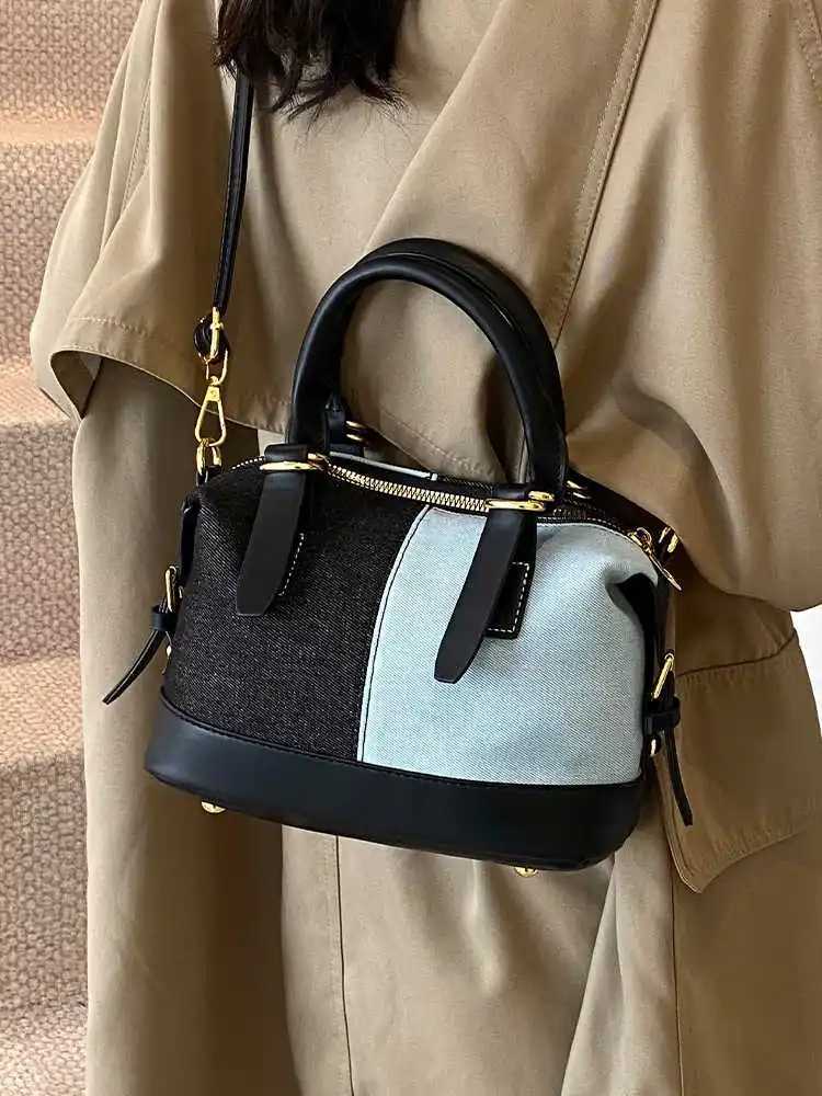 Denim Wens Crossbody Bag 2025 New Trend Casual Splicing Handbag Korean Cmuting Ctra Single Shoder Pack D251031