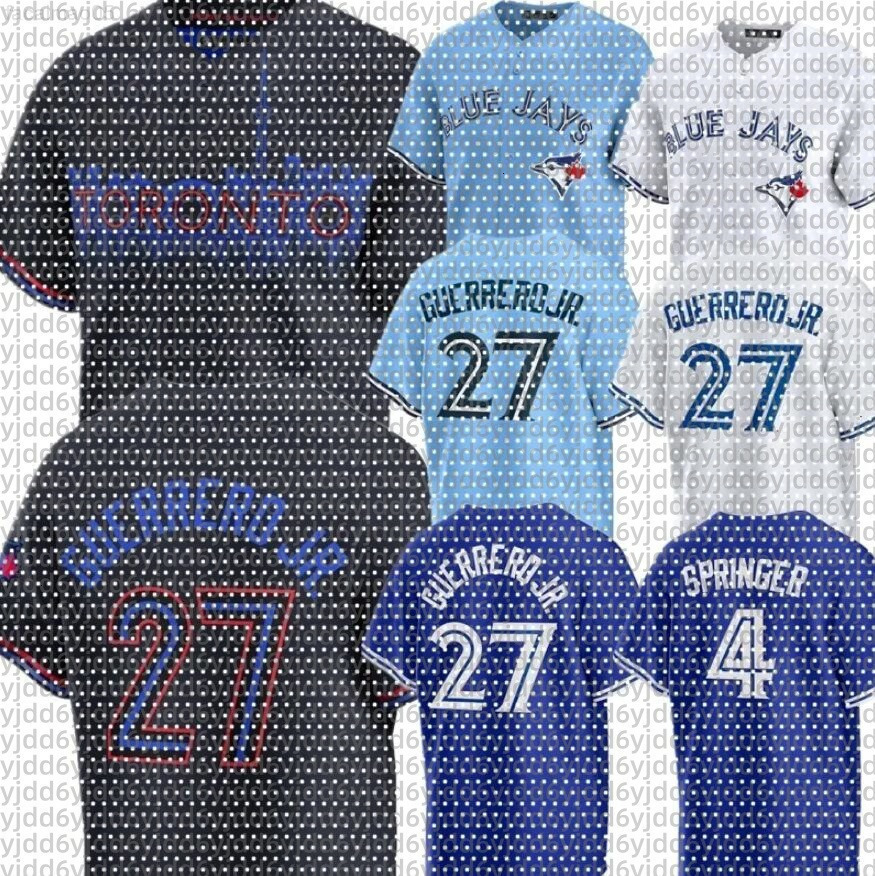 Torontos Custom Blue Jays Baseball Jersey men Joe Carter 27 Vladimir Guerrero Jr. 11 Bo Bichette 4 George Springer 30 Alejandro Kirk 34 Kevin Gausman 25 Daulton Varsho