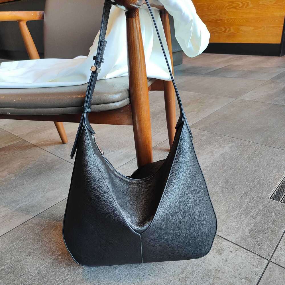 Luxury Bag Designer Genuine Leather Large Capacity Single Shoulder Tote New Top Layer Cowhide Niche Geometric Commuter Bucket Bag For Women