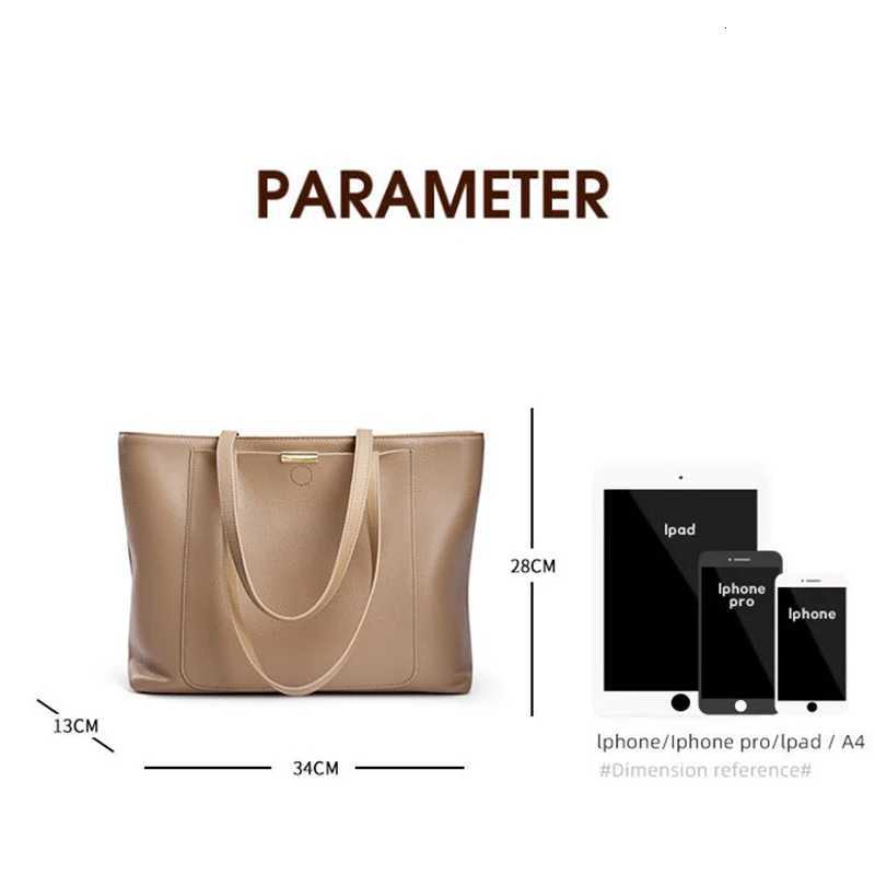 100 Genuine Leather Womens Bag Large Capacity Simple Fashion Cowhide Women Shoulder Bag Female Storage Handbag 2328 W251031