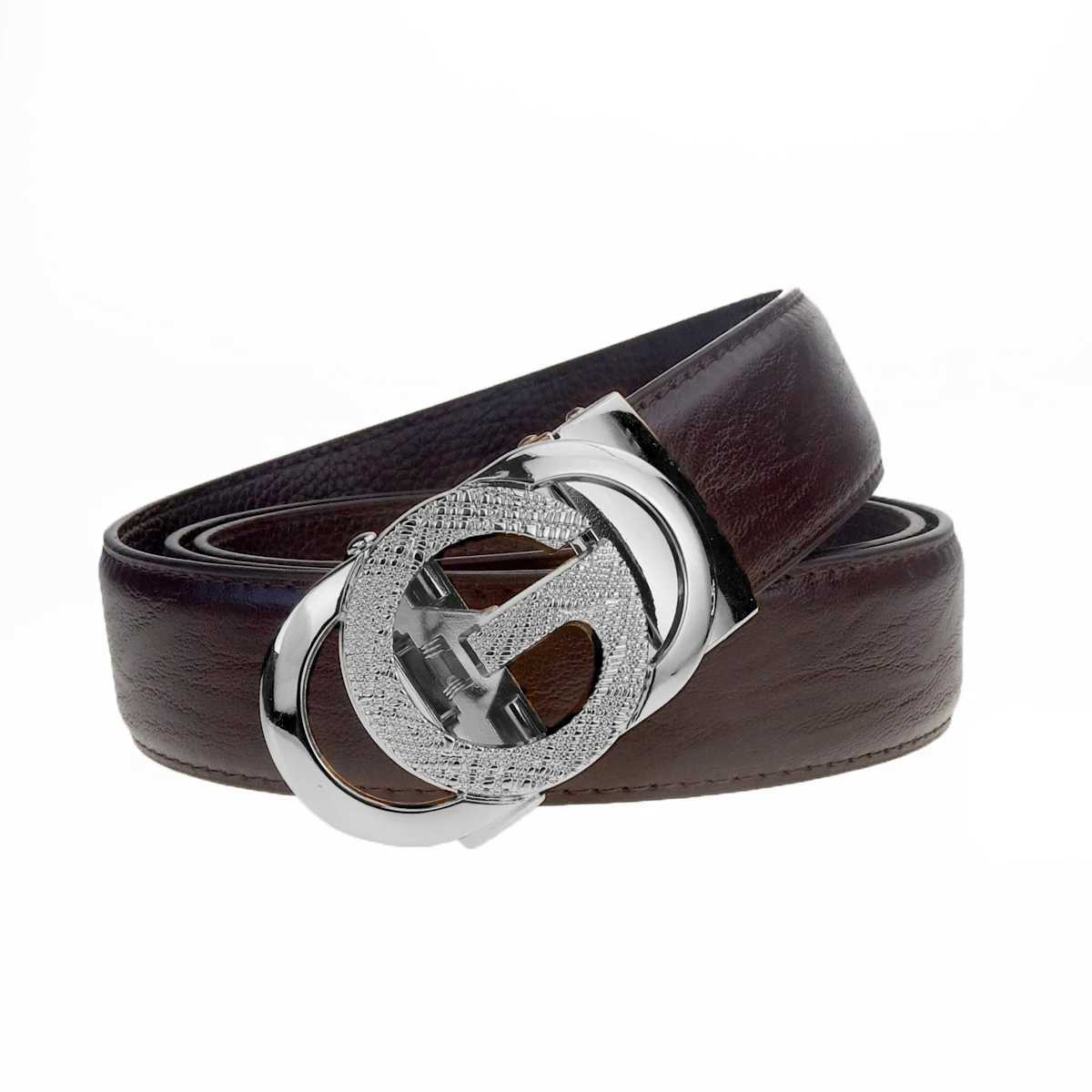 New Leather Cowhide Mens Belt Fashion Automatic Buckle Ratchet Adult Luxury Brand Jeans Business Casual Waist Male Strap BrandW251030