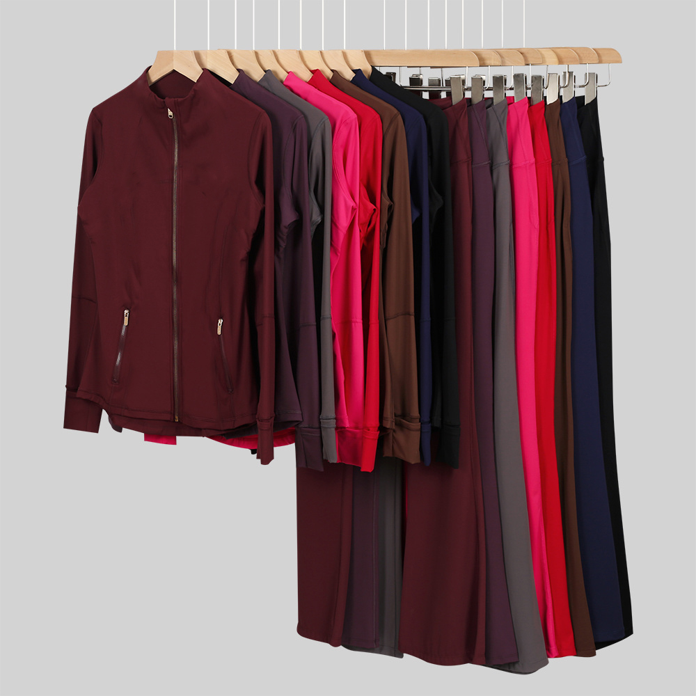 Hot Sel Women Yoga Jacket Define Workout Sport Coat Fitness Jacket Sports Quick Dry Activewear Top Solid Zip Up Sweatshirt Sportwear