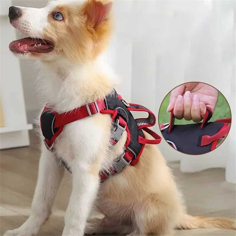 Durable Pet Dog Vest Harness Explosionproof Big Dogs Harnesses Reflective French Bulldog Collar Shepherd Dogs Walking Supplies C251031