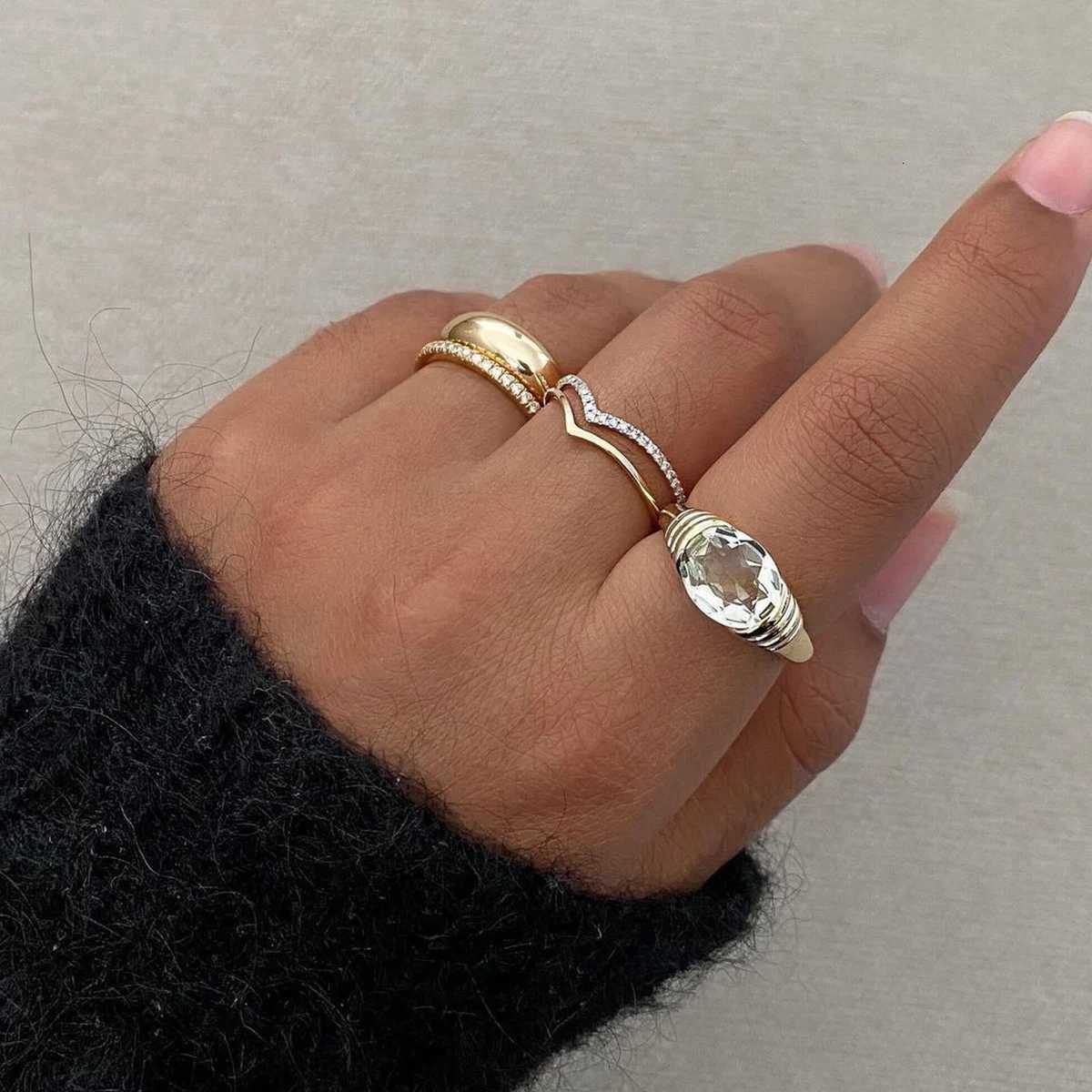 Youthway Cubic Zirconia Diamonds Metal Stainless Steel Waterproof Snake Fashion Gold Color Ring for Women Charm Stylish JewelryXJ251031