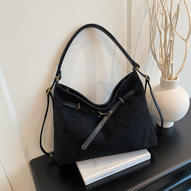 Designer Brand High-end Suede Tote Bag For Women, New Fashionable Large Capacity Commuter Luxury Bag Versatile Multi-functional Shoulder Crossbody Bag