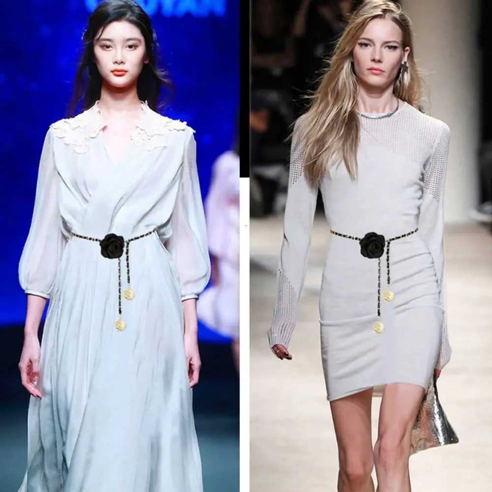 Waist Decoration Allmatch Camellia Waist Chain Luxury Design Flower Chain Belt Metal Chain WaistbandW251031