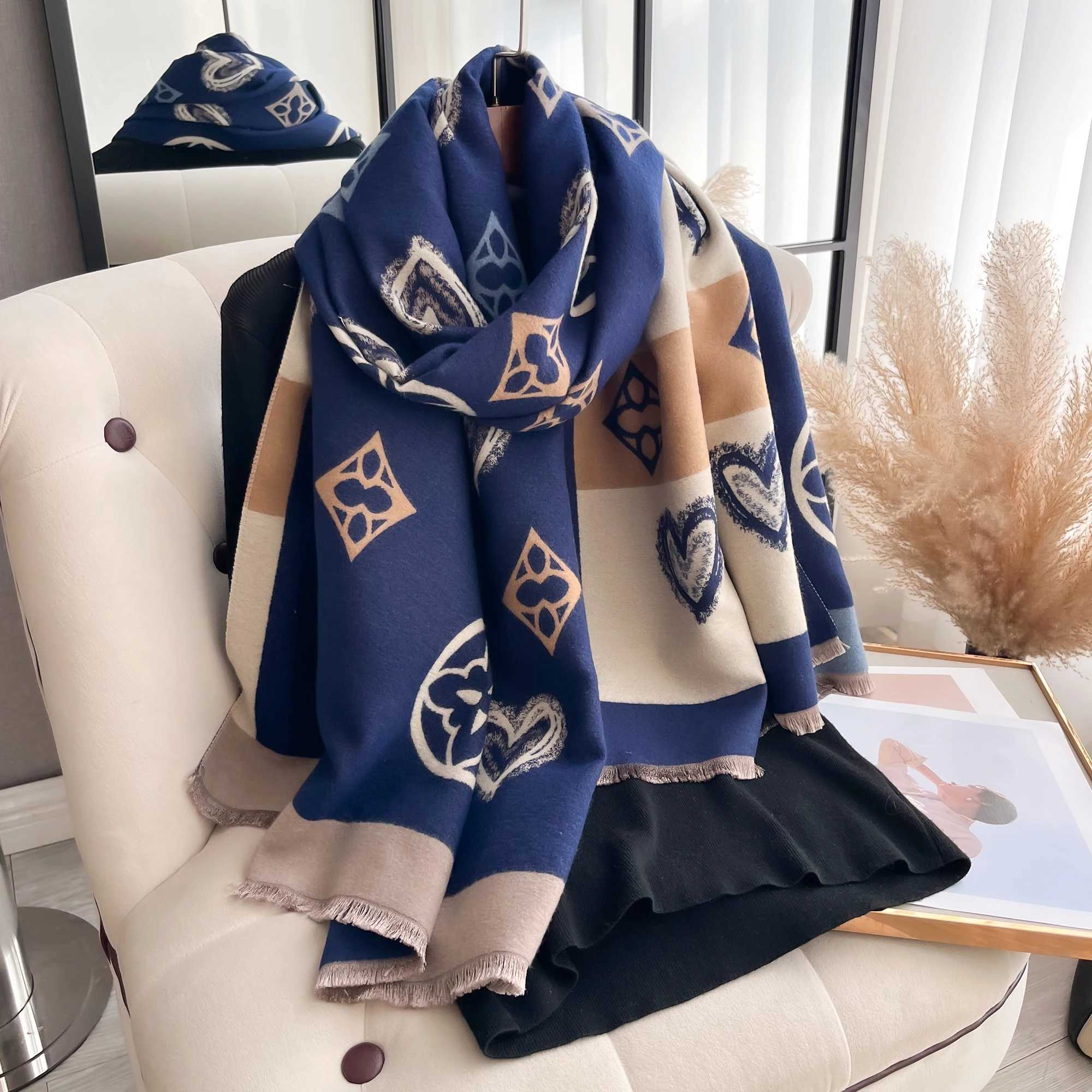 Luxury Cashmere Love Scarf Winter Women Shawls Warm Blanket Wraps Female Foulard Bandana Brand Thick Scarves Hijab New C251031
