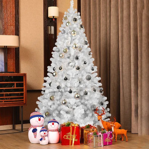 5ft Unlit White Halloween Christmas Tree with 498 Branch Tips for Festival Decoration