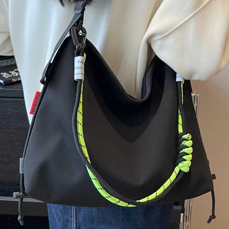 Unisex Leisure big Nylon Crossbody Bag Black Korean style Sweethearts Laptop Shoulder Bags Coloured Elastic Rope Lovers Handbag W251031