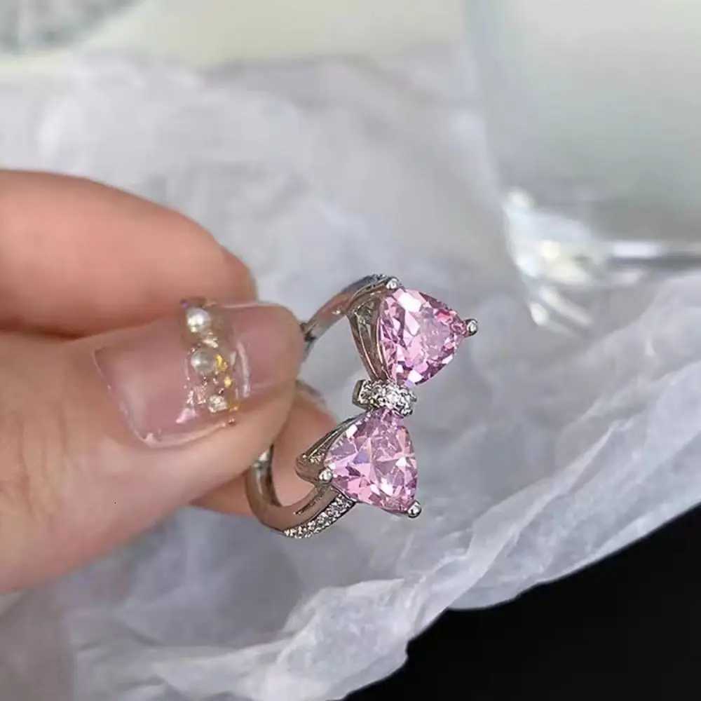 Fashion Pink Bowknot Finger Ring Exquisite Sweet Bowtie Ring Bowknot Adjustable Bowknot Opening Ring WeedingXJ251031