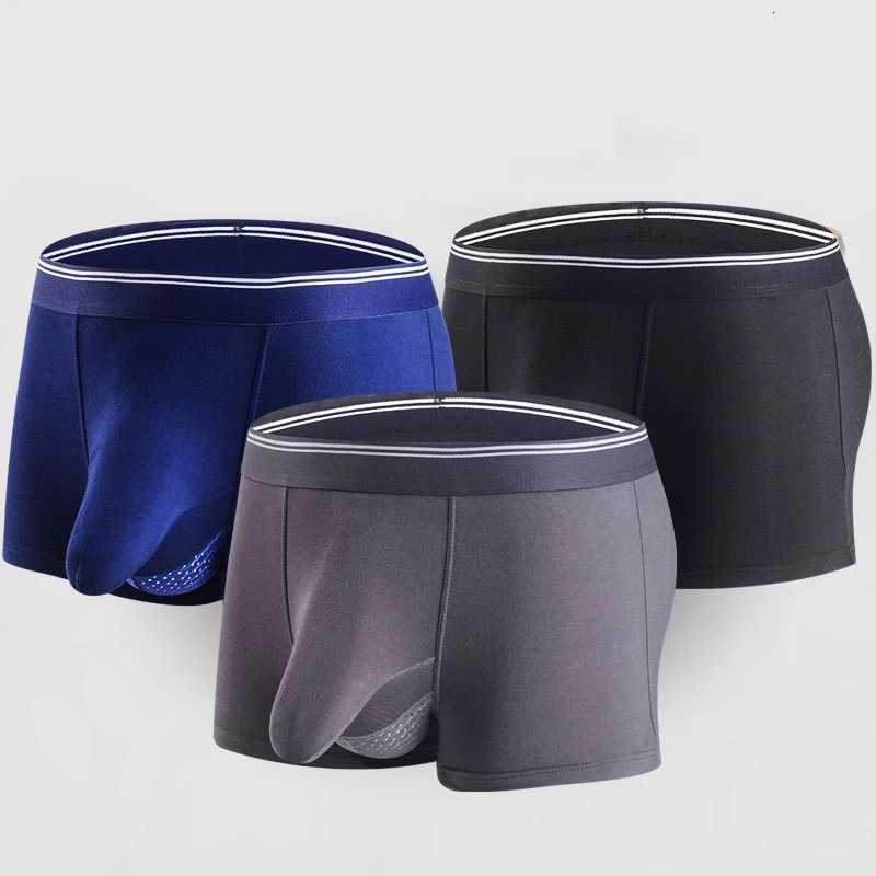 Plus Size Mens Sexy Separate Penis Pocket Boxer Shorts Breathable Men Underwear Panties Modal Mens Elephant Nose UnderpantsT251031